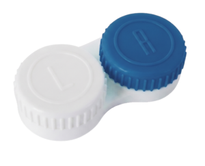 900110004 Flacher Linsenbehälter weiß-dunkelblau